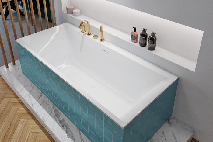 Elegante Badewanne in ergonomischer Form aus der Kollektion Subway 3.0 von Villeroy&Boch