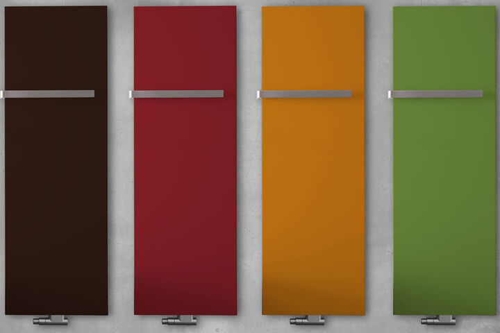 Farbvielfalt Design Heizkörper mit Handtuchhalter.