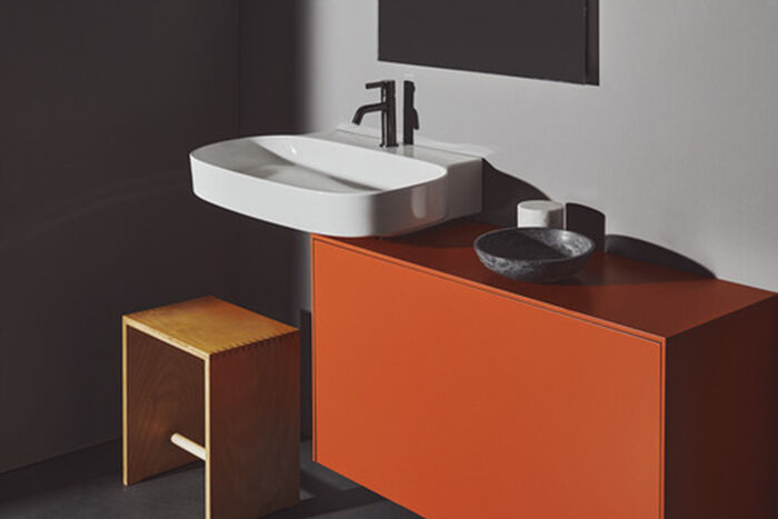 Armatur und Waschbecken von Linda-X by Ideal Standard, designt von Palomba Serafini.