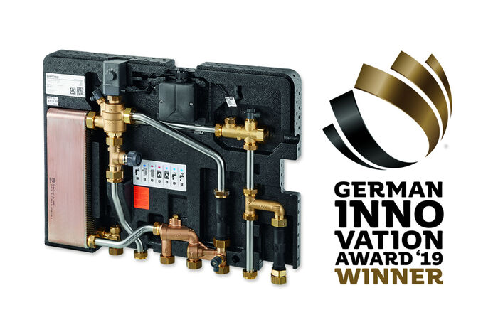 Oventrop gewinnt mit der elektronischen Wohnungsstation Regudis W-HTE den German Innovation Award 2019.