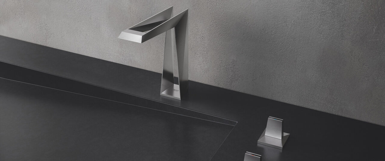 Neue Möglichkeiten der Gestaltung und Konstruktion: die 3D-Armaturen der Serie Icon-3D von GROHE sind besondere Schmuckstücke für Ihr Bad.