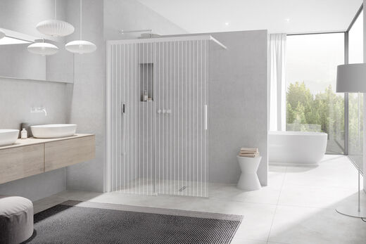 NICA White Line Dusche Kermi Nica white line, gestreiftes Design.