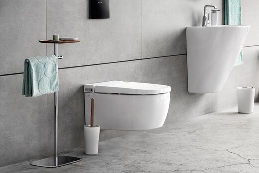 Modernes Dusch-WC von VitrA in der Upgrade-Version 1.1 für die perfekte Hygiene beim Toilettengang.