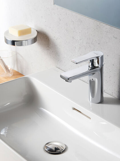 Moderner Waschbecken-Einhebelmischer Kludi Zenta SL zeitgemäß pur im Design und hochwertig.