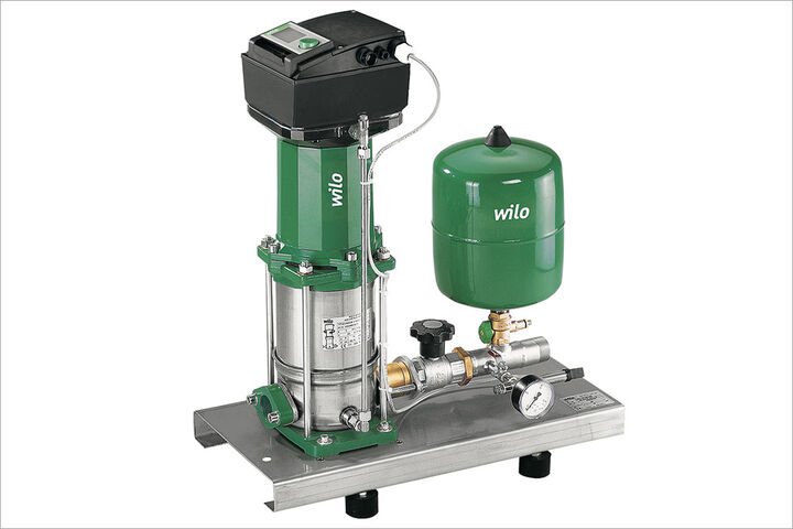 Wilo Druckerhöhungspumpe für kräftigen Wasserstrahl in der Dusche.