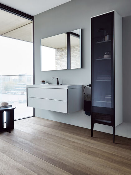 Duravit Badmoebel Viu Xviu Glasfront Schwarz Weiss Sieger Design Trendsetter Bad