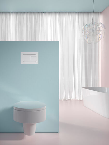 TECEvelvet integriert in pastellfarbenes Badezimmer