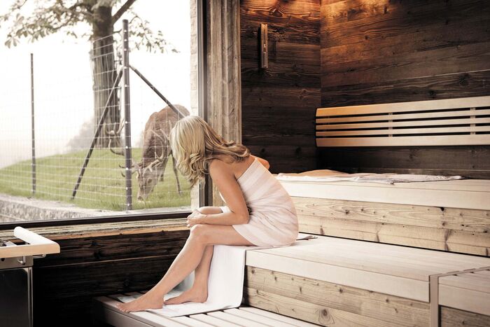 Hotel Bergkristall SPA Sauna mit Blick ins Wildgehege