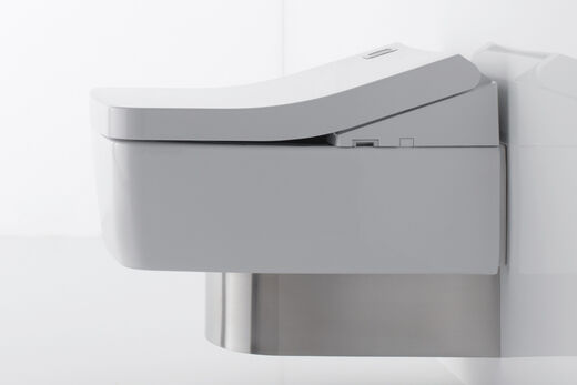 TOTO Europe Washlets Modernes Dusch-WC von TOTO Europe aus der Serie SG. Charakteristisch ist das eckige Design und das Chromelement. Mit CeFiOntect Glasur, Tornado Flush Spülung und in randlosen Design.