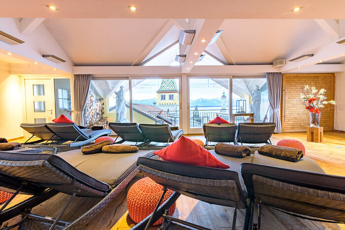 Die Lake Lounge im Helvetia Yachthotel in Lindau am Bodensee.