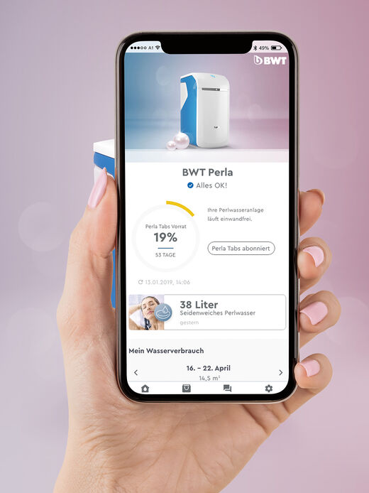 BWT Perla Wasserentkalkung App Splash Bad