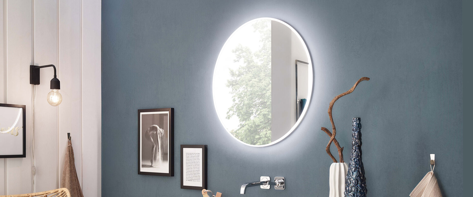 Runder Badspiegel Led Beleuchtung Smart Line Sprinz Splash Bad