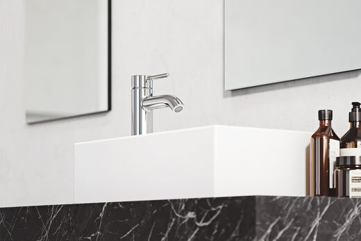 Wasserhahn Kludi Bozz Chrom Armatur Design Handwaschbecken Splash Trendsetter Bad