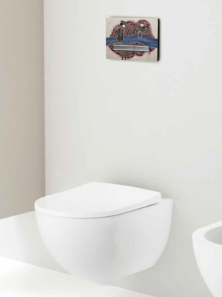 Geberit Sigma50 Water Editions Geberit WC Betätigungsplatte Sigma50 Kunst-Sonderedition von Jörg Heikhaus aka Alex Diamond "Water Editions".