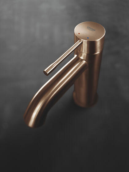 GROHE Essence Colours Einhebelmischer matt rose gold gebürstet. blick von oben.