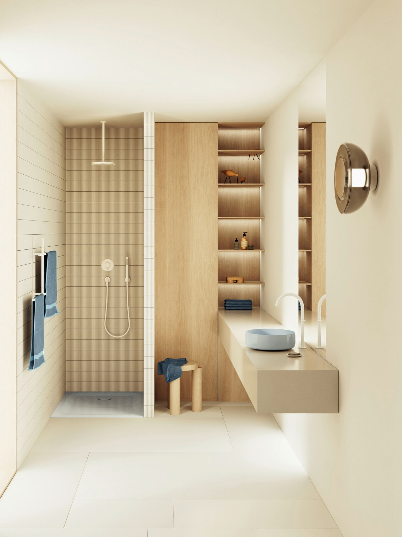 Bette Waschschale und Duschfläche: Skandinavische Ruhe in Blau