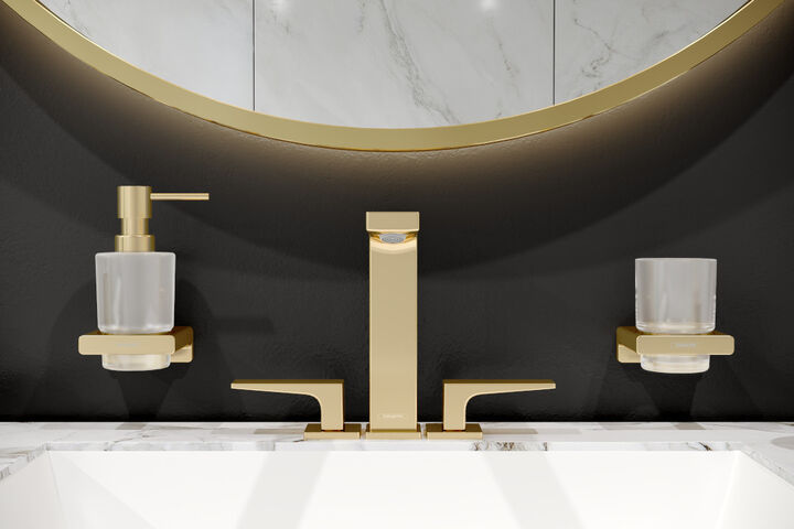 SPLASH bad hansgrohe addStoris accessoires gold klein