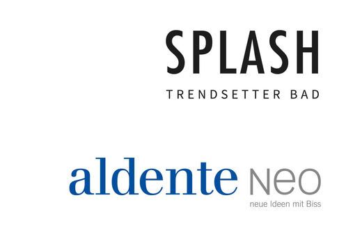 Blau-schwarzes Logo der Agentur aldente-neo AG Werbeagentur und des SPLASH Büros in Lindau.