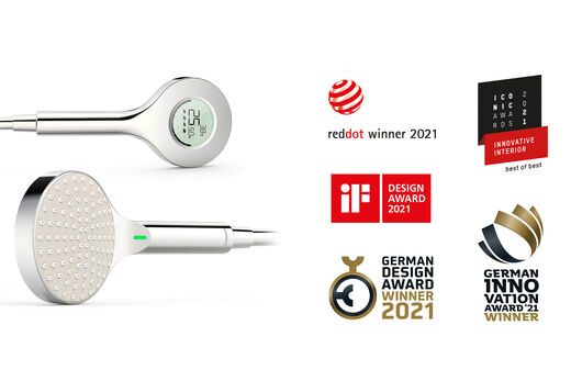 Award Gewinner HANSAACTIVEJET Digital Duschbrause 2021.