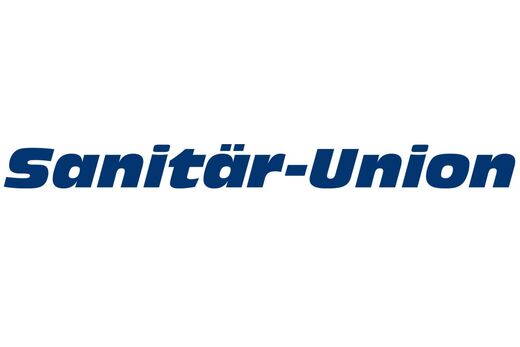 Logo der Sanitär-Union in dunkelblau auf weiß.