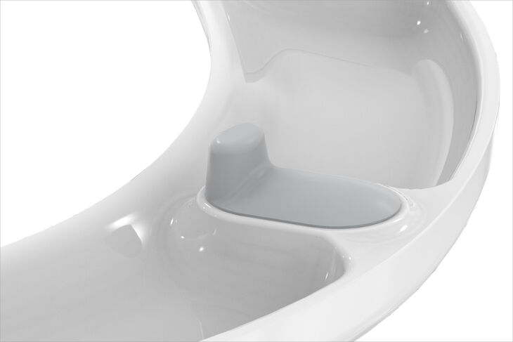 Detailbild der ,,Easy-clean" Puffer am VIP WC-Sitz von Pagette – sie versprechen eine leichte Reinigung.