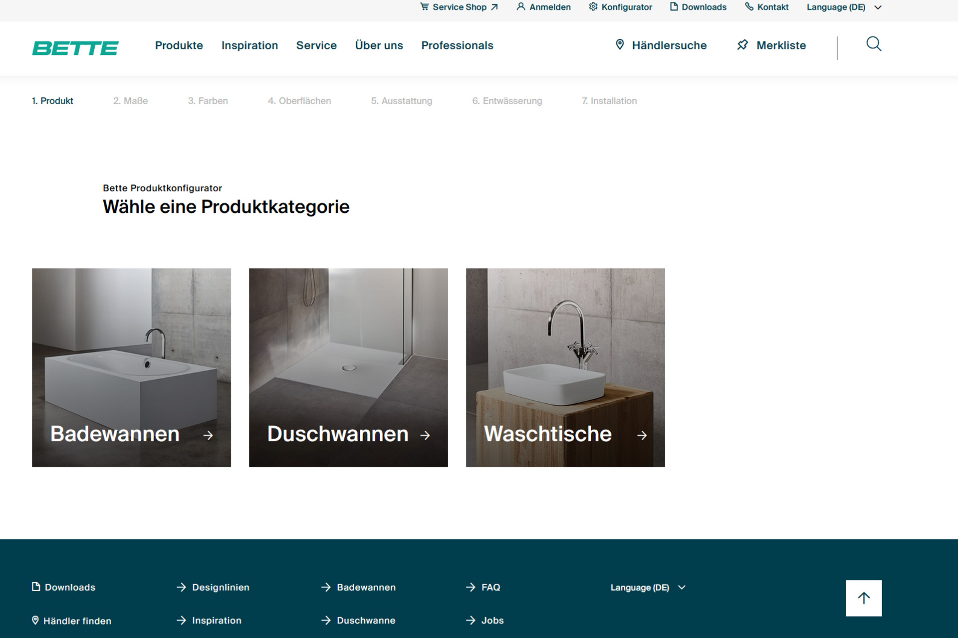 Konfigurator Dusche Wanne Bette